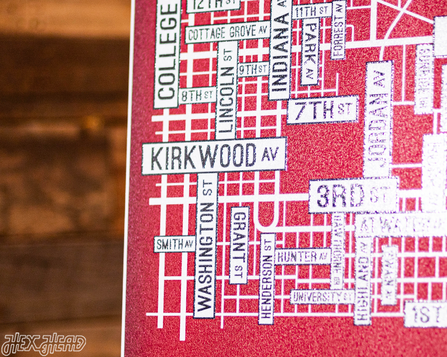 Bloomington, Indiana School Street Poster Single Layer Metal Wall Art