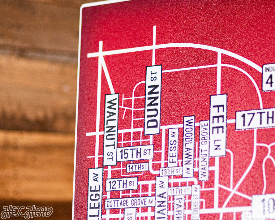 Bloomington, Indiana School Street Poster Single Layer Metal Wall Art