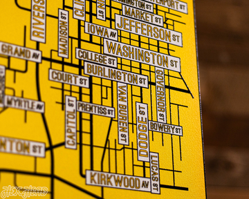 Iowa City School Street Poster Single Layer Metal Wall Art