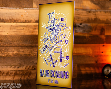 Harrisonburg, Virginia School Street Poster Single Layer Metal Wall Art