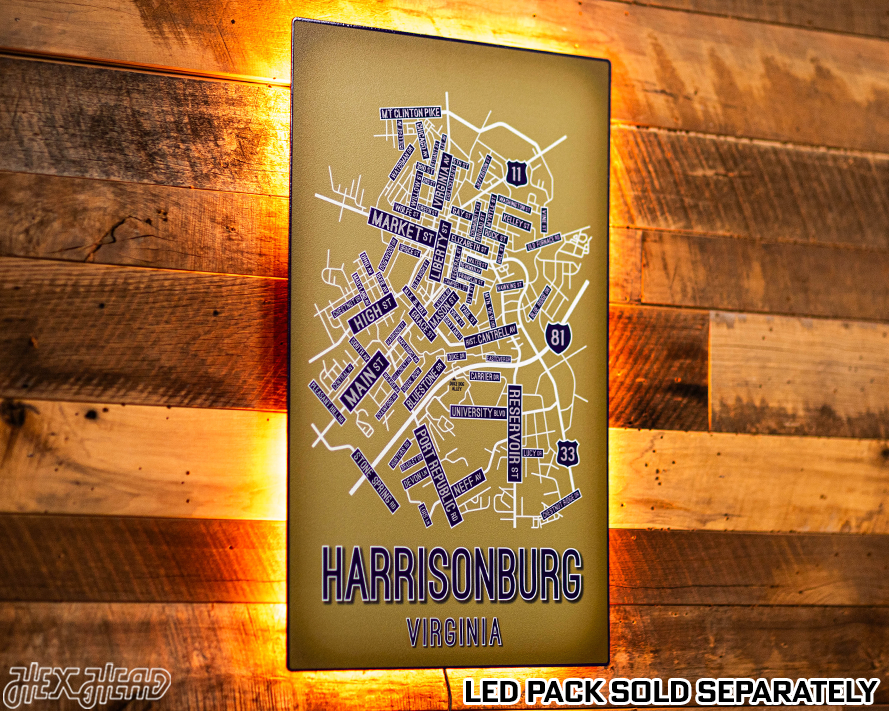 Harrisonburg, Virginia School Street Poster Single Layer Metal Wall Art