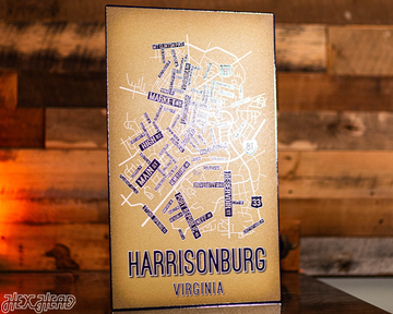 Harrisonburg, Virginia School Street Poster Single Layer Metal Wall Art