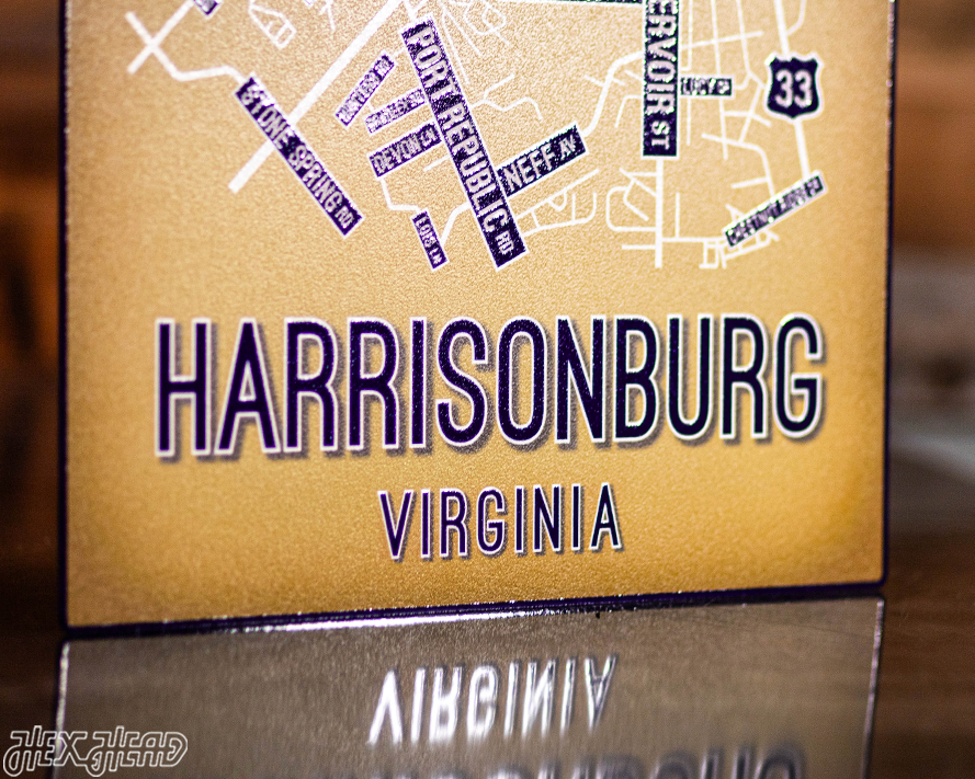 Harrisonburg, Virginia School Street Poster Single Layer Metal Wall Art