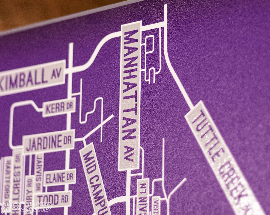 Manhattan, Kansas School Street Poster Single Layer Metal Wall Art