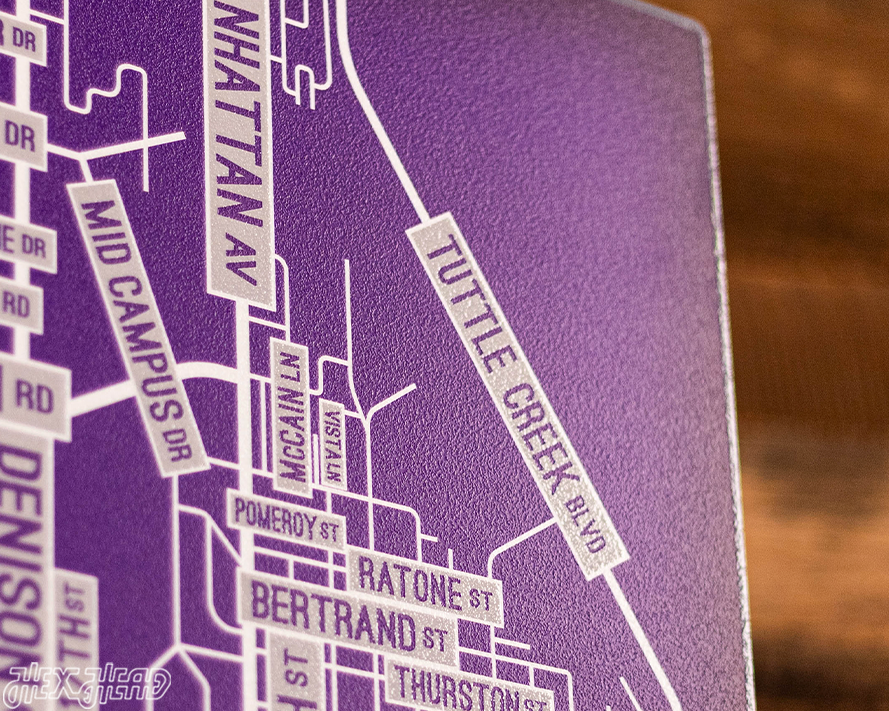 Manhattan, Kansas School Street Poster Single Layer Metal Wall Art