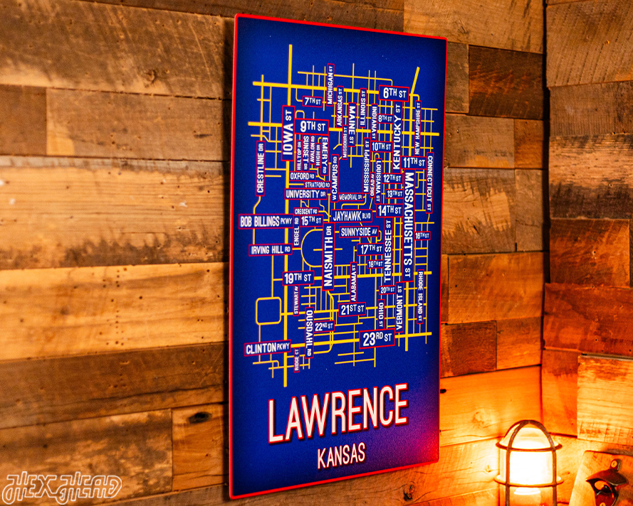 Lawrence, Kansas School Street Poster Single Layer Metal Wall Art