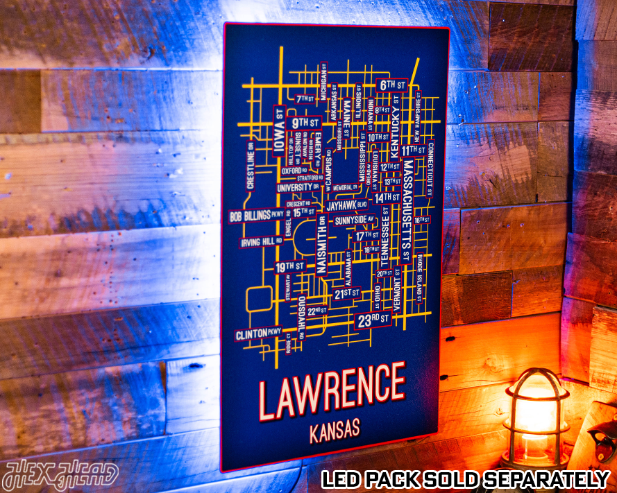 Lawrence, Kansas School Street Poster Single Layer Metal Wall Art