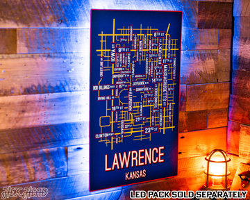 Lawrence, Kansas School Street Poster Single Layer Metal Wall Art