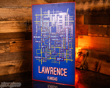Lawrence, Kansas School Street Poster Single Layer Metal Wall Art