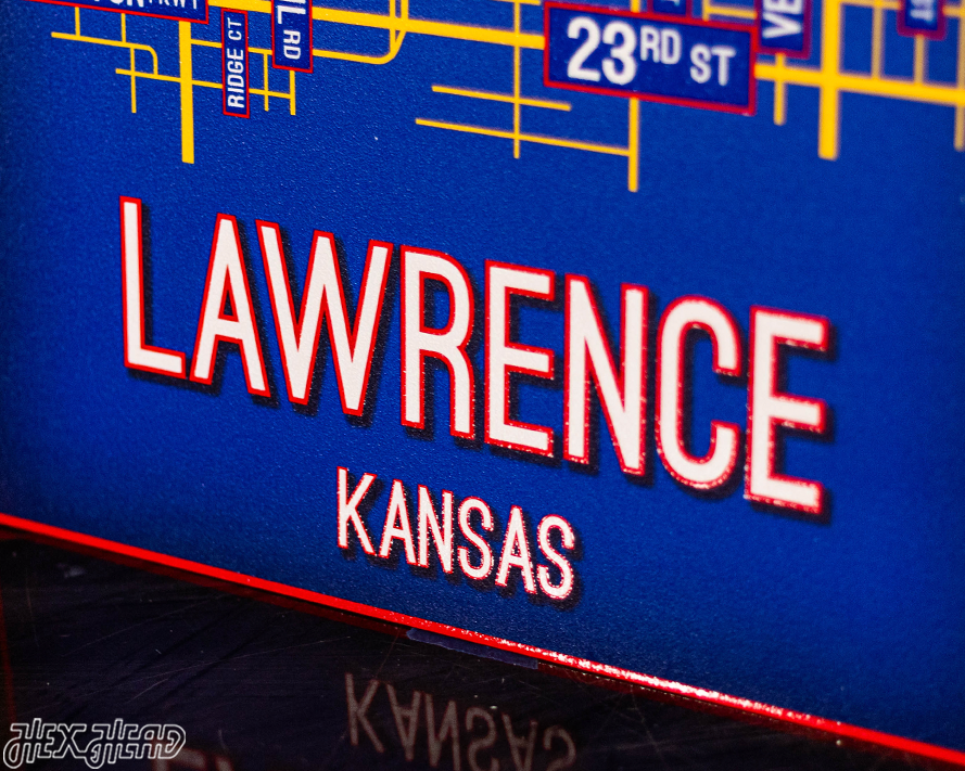 Lawrence, Kansas School Street Poster Single Layer Metal Wall Art