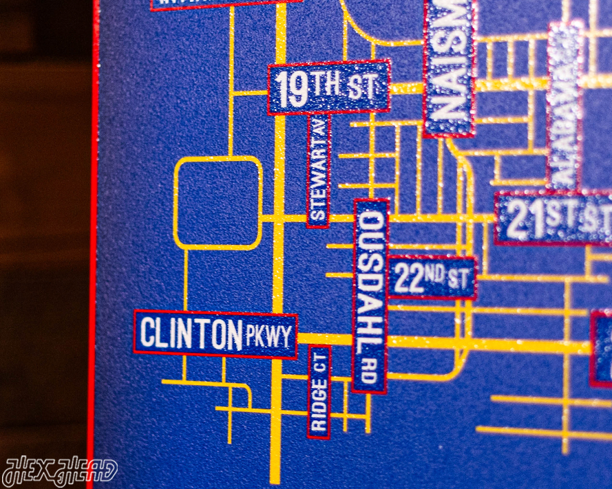 Lawrence, Kansas School Street Poster Single Layer Metal Wall Art