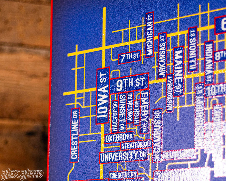 Lawrence, Kansas School Street Poster Single Layer Metal Wall Art