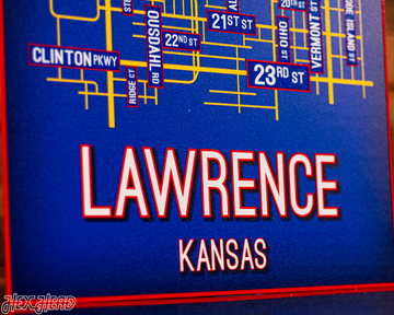 Lawrence, Kansas School Street Poster Single Layer Metal Wall Art