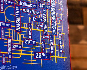 Lawrence, Kansas School Street Poster Single Layer Metal Wall Art