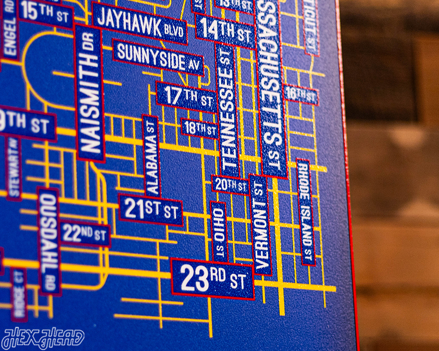 Lawrence, Kansas School Street Poster Single Layer Metal Wall Art