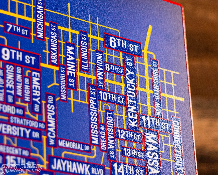 Lawrence, Kansas School Street Poster Single Layer Metal Wall Art