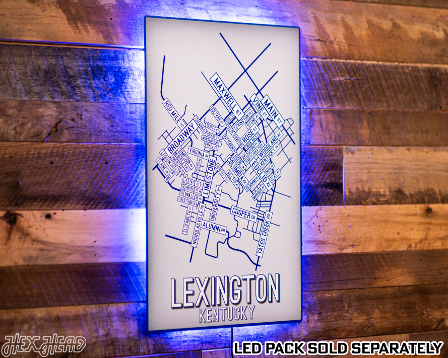 Lexington, Kentucky School Street Poster Single Layer Metal Wall Art