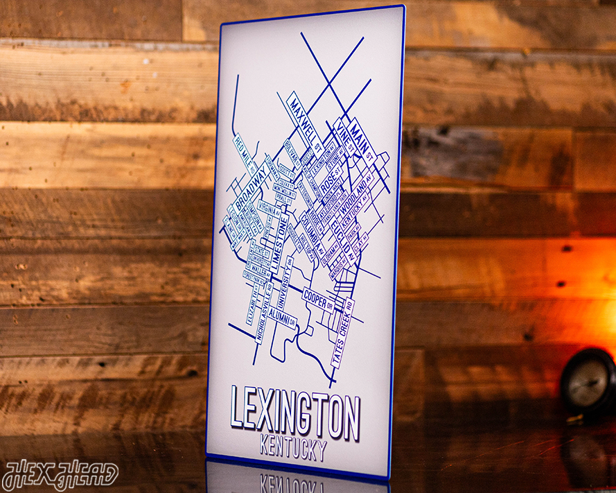 Lexington, Kentucky School Street Poster Single Layer Metal Wall Art