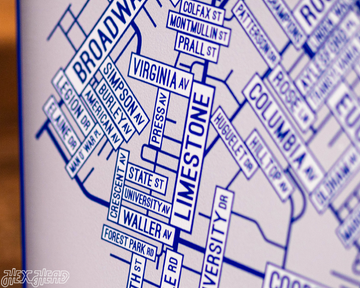 Lexington, Kentucky School Street Poster Single Layer Metal Wall Art