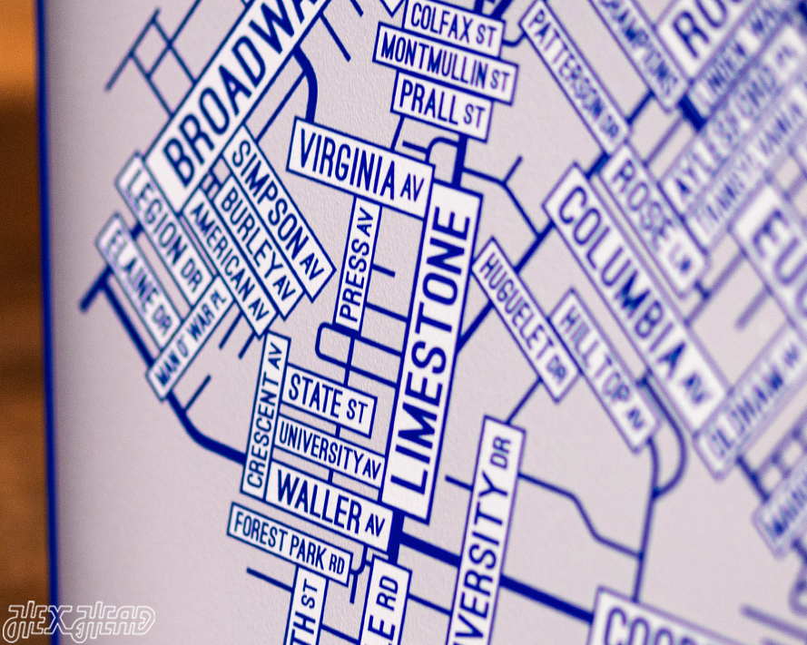 Lexington, Kentucky School Street Poster Single Layer Metal Wall Art