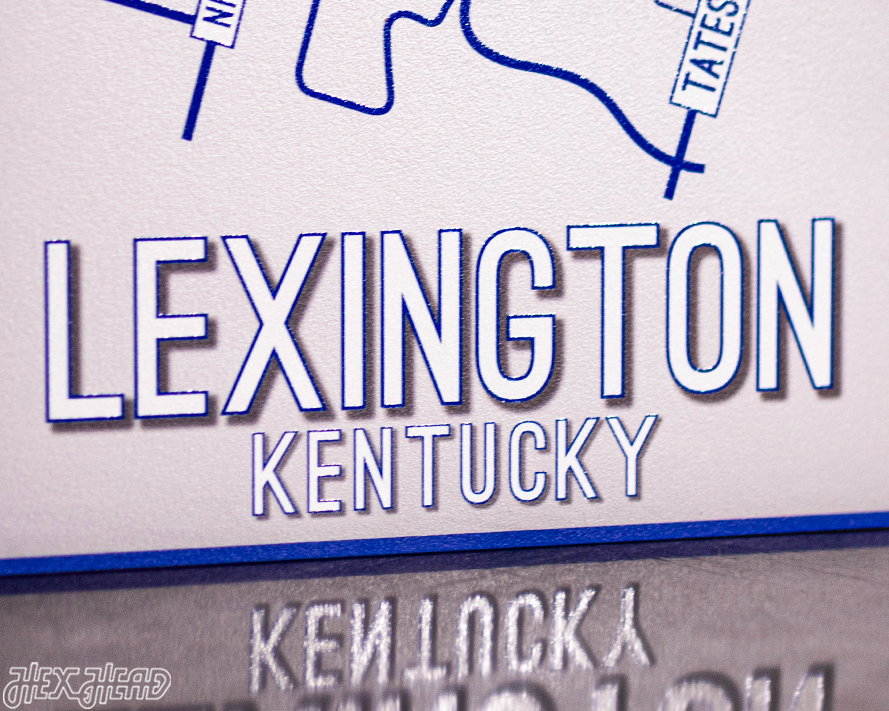 Lexington, Kentucky School Street Poster Single Layer Metal Wall Art