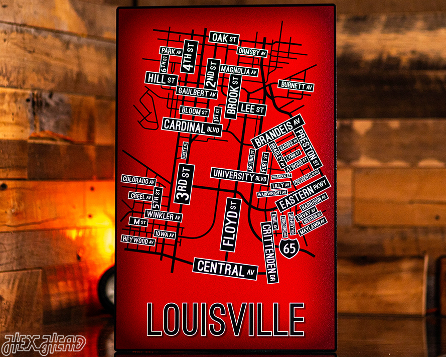 Louisville School Street Poster Single Layer Metal Wall Art