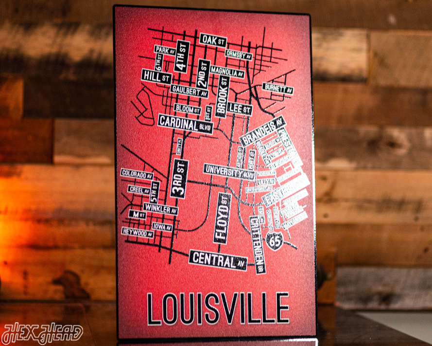 Louisville School Street Poster Single Layer Metal Wall Art