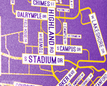 Baton Rouge, Louisiana School Street Poster Single Layer Metal Wall Art