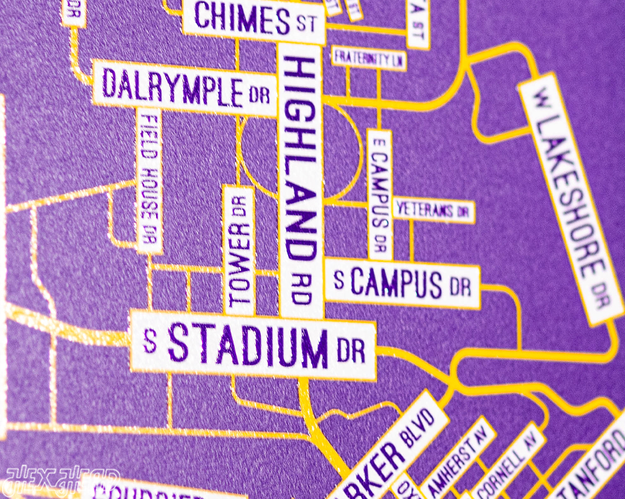 Baton Rouge, Louisiana School Street Poster Single Layer Metal Wall Art