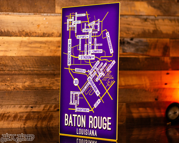 Baton Rouge, Louisiana School Street Poster Single Layer Metal Wall Art