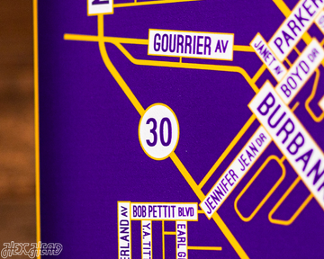 Baton Rouge, Louisiana School Street Poster Single Layer Metal Wall Art