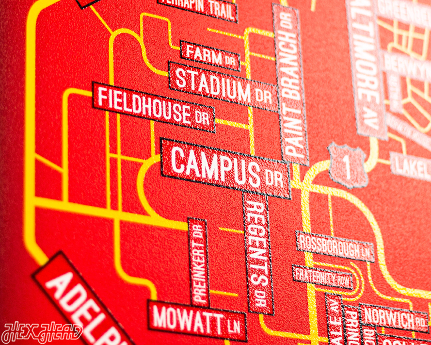 College Park, Maryland School Street Poster Single Layer Metal Wall Art