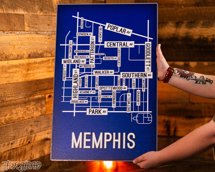 Memphis School Street Poster Single Layer Metal Wall Art