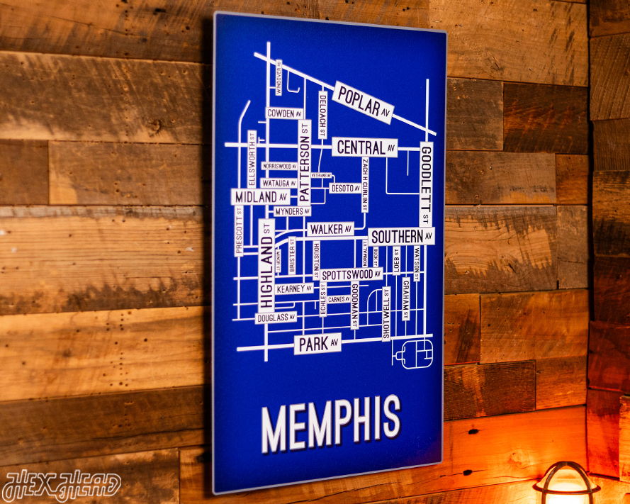Memphis School Street Poster Single Layer Metal Wall Art