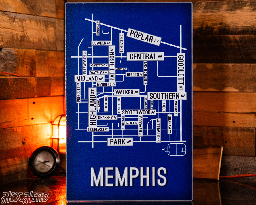 Memphis School Street Poster Single Layer Metal Wall Art