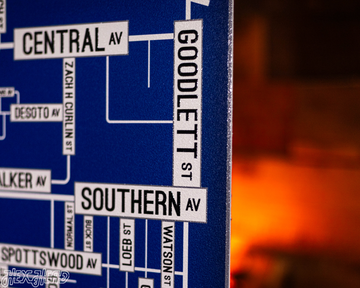 Memphis School Street Poster Single Layer Metal Wall Art