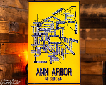 Ann Arbor, Michigan School Street Poster Single Layer Metal Wall Art