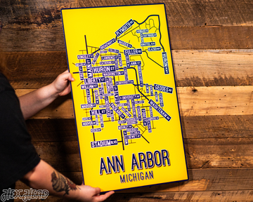 Ann Arbor, Michigan School Street Poster Single Layer Metal Wall Art