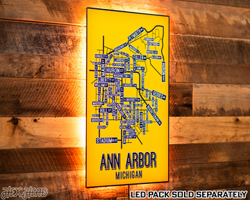 Ann Arbor, Michigan School Street Poster Single Layer Metal Wall Art