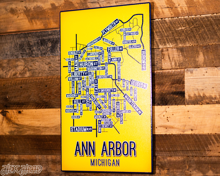 Ann Arbor, Michigan School Street Poster Single Layer Metal Wall Art
