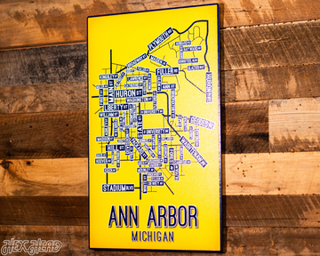 Ann Arbor, Michigan School Street Poster Single Layer Metal Wall Art