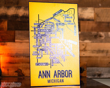Ann Arbor, Michigan School Street Poster Single Layer Metal Wall Art