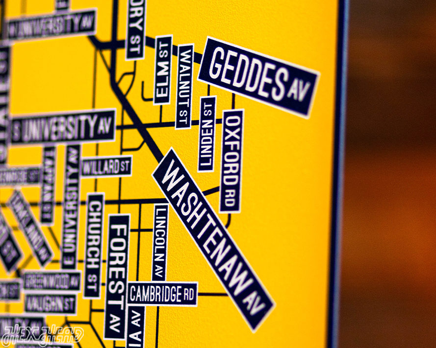 Ann Arbor, Michigan School Street Poster Single Layer Metal Wall Art