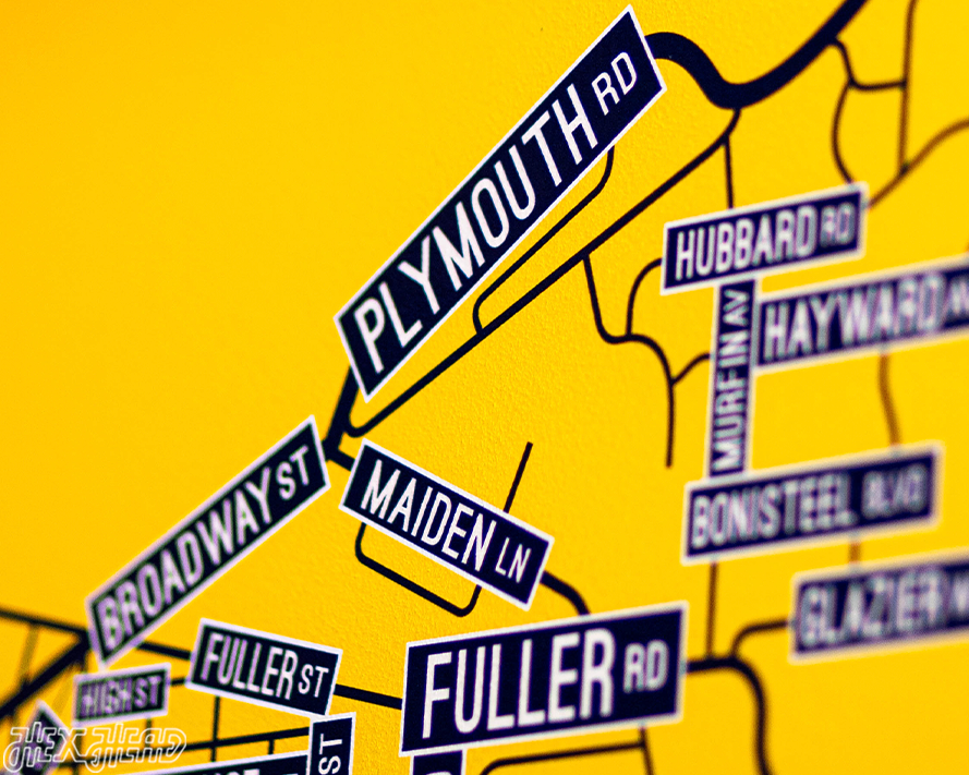 Ann Arbor, Michigan School Street Poster Single Layer Metal Wall Art