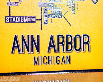 Ann Arbor, Michigan School Street Poster Single Layer Metal Wall Art