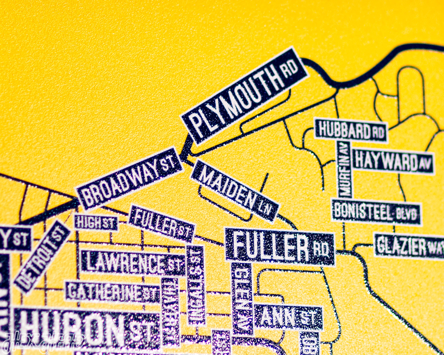 Ann Arbor, Michigan School Street Poster Single Layer Metal Wall Art