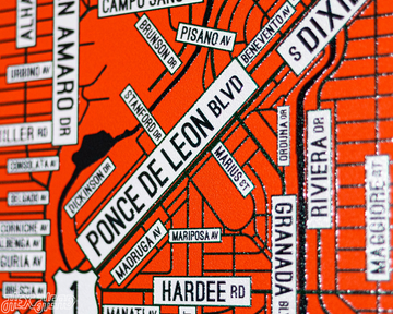 Coral Gables, Florida School Street Poster Single Layer Metal Wall Art