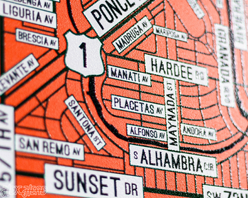 Coral Gables, Florida School Street Poster Single Layer Metal Wall Art