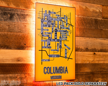 Columbia, Missouri School Street Poster Single Layer Metal Wall Art
