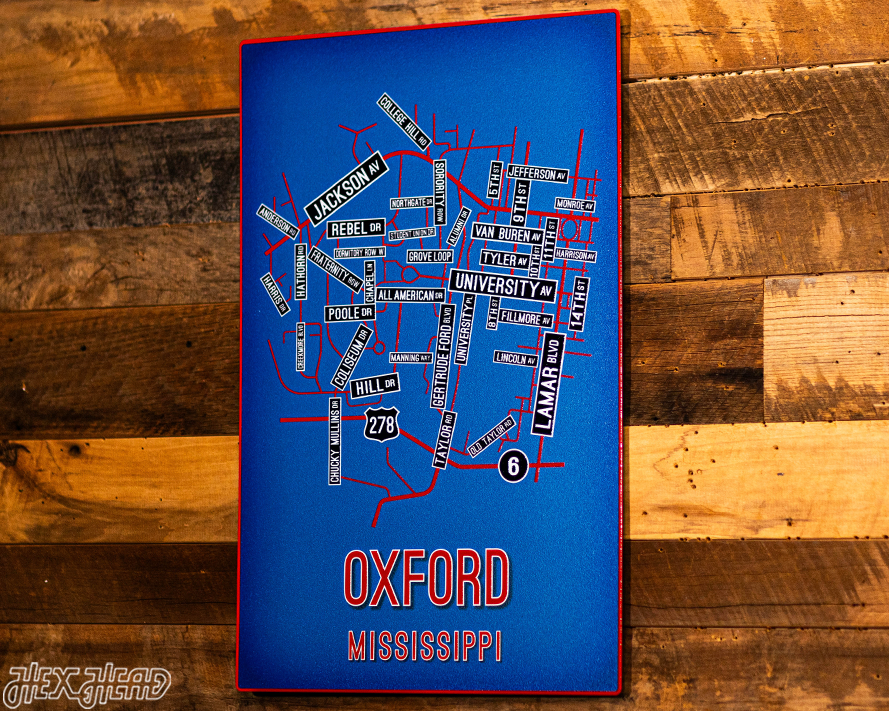 Oxford, Mississippi School Street Poster Single Layer Metal Wall Art